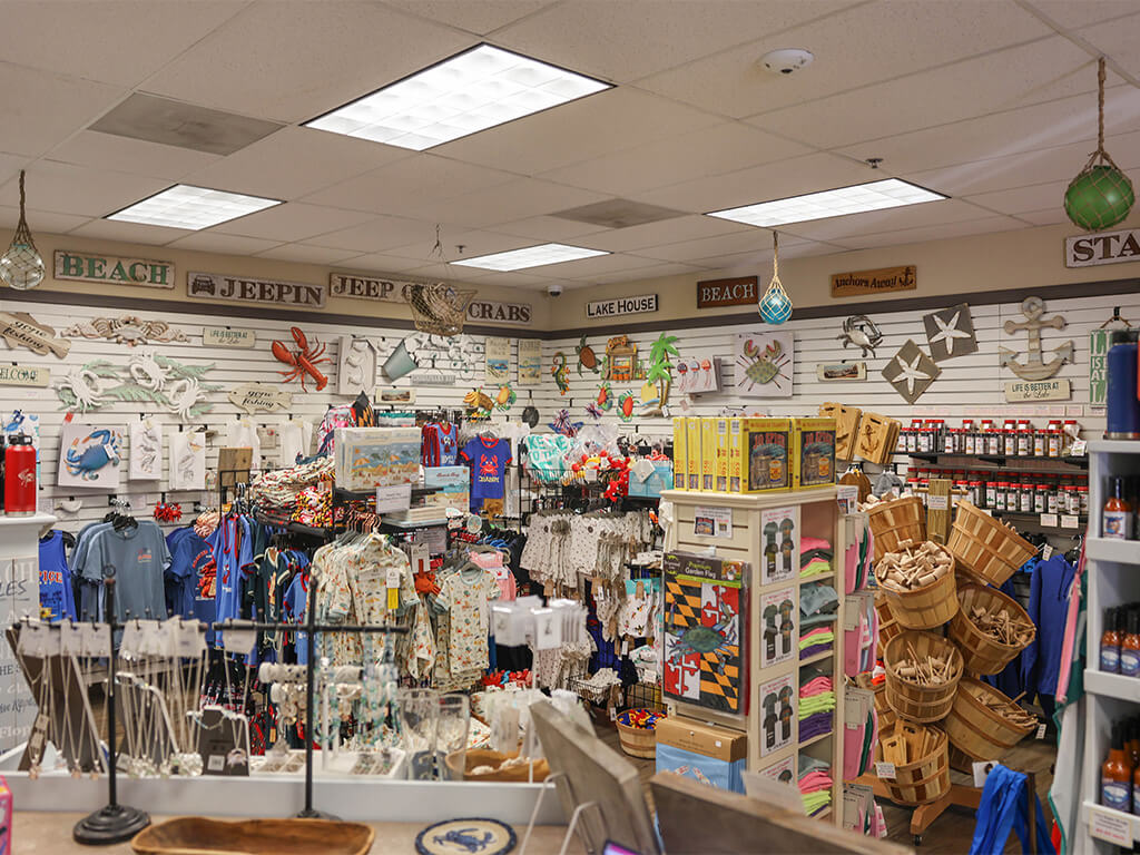 Story of J.O. Spice Company Inc. showing the retail store filled with Maryland seafood gifts, crab supplies, and J.O. seasonings