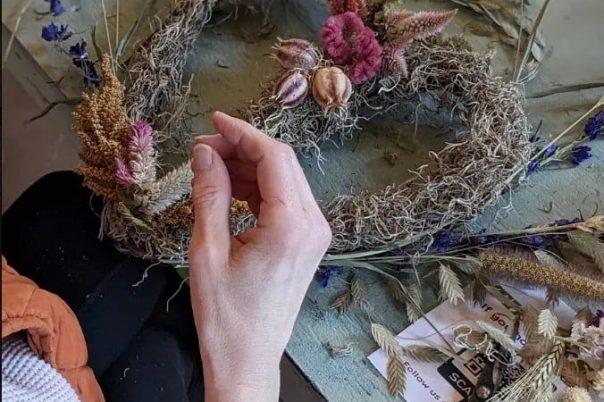 Dried floral wreaths with Spore and Seed