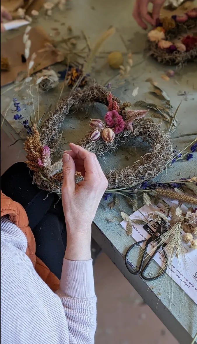 Dried floral wreaths with Spore and Seed